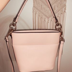 Blush pink bucket bag